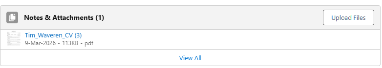 Notes &amp; Attachments: uploaded CV file